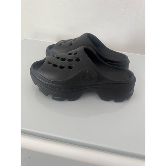 New Women’s Adidas X Stella McCartney Clog Triple Black Size 10W GW2050 - Picture 7 of 11